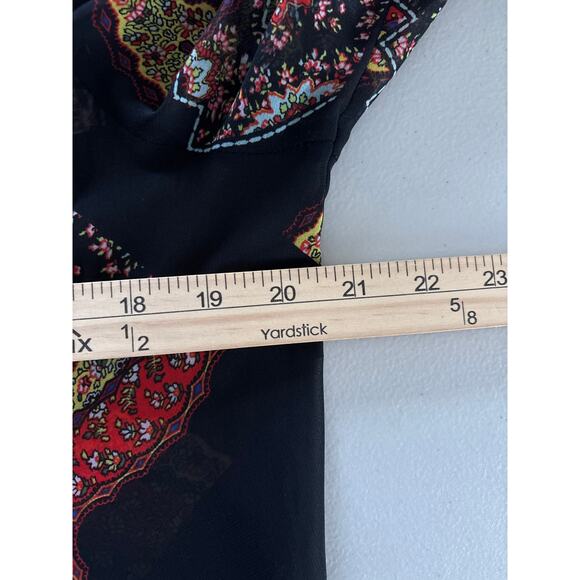 Daniel Rainn Women's Size Large Sheer Black Floral Breathable Long Sleeve Blouse - Picture 6 of 11